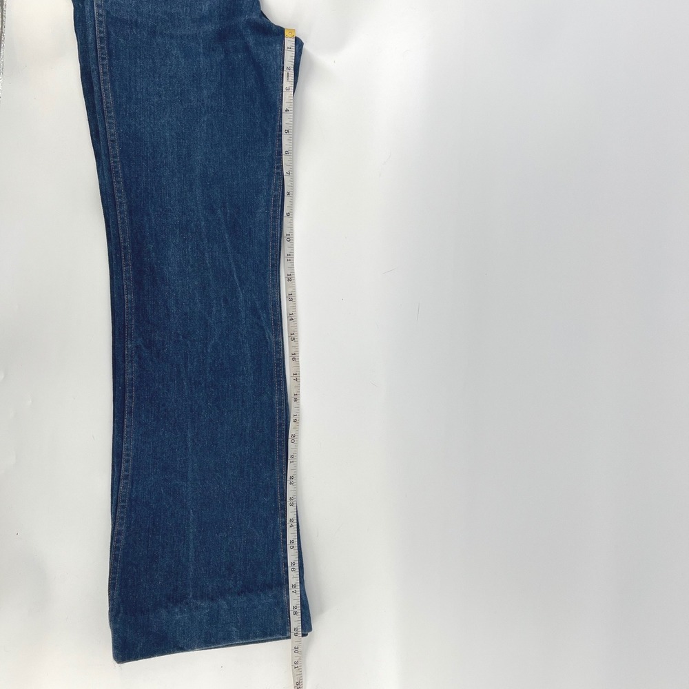 Vintage Big Yank High Waisted Flare Leg Jeans Dark Wash Denim 26x29.5in Western - Picture 8 of 12